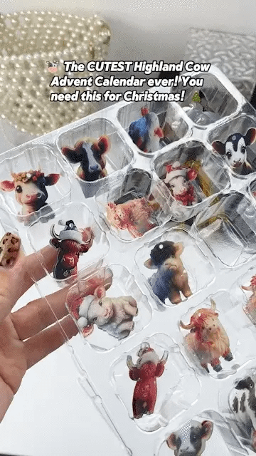 🎄Christmas Sale 50% OFF🎉Advent Calendar with Highland Cow Design